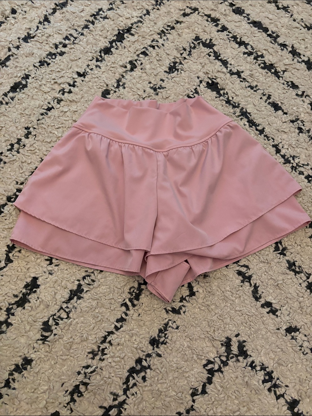 Women's Pink Layered Shorts - Soft A-Line Shorts